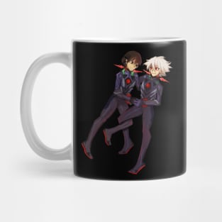 Kaworu and Shinji cute transparent dangan ronpa style Mug